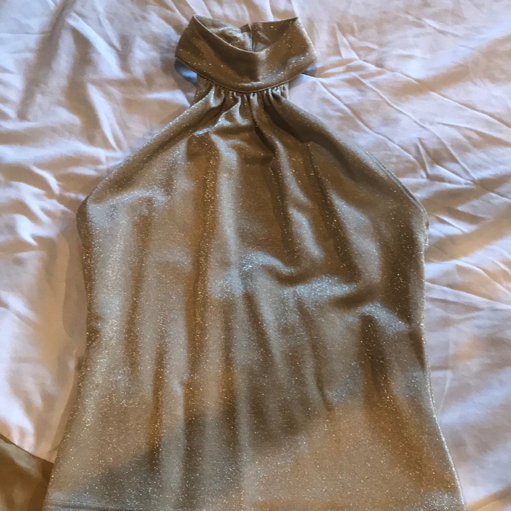 Gold halter top